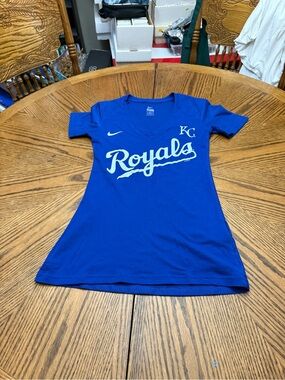 Nike Royal Blue KC Royals V‑Neck Tee